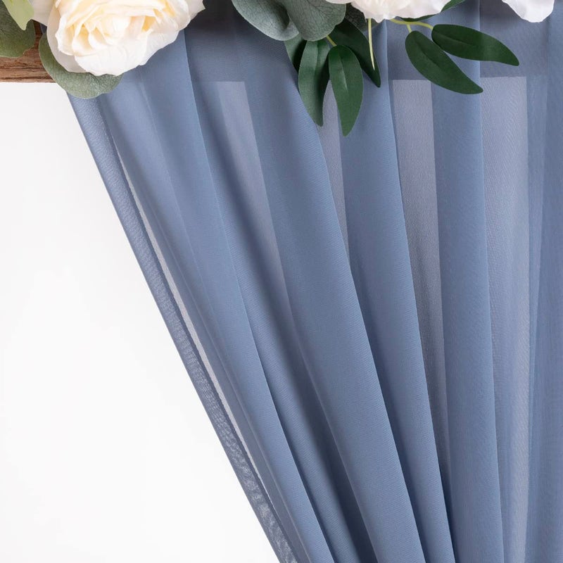 MLMW Dusty Blue Chiffon Fabric by The Yard 20 Yards 60" Wide Wedding Arch Draping Fabric Sheer Material for Party Backdrop Arch Ceiling Decor - Image 3